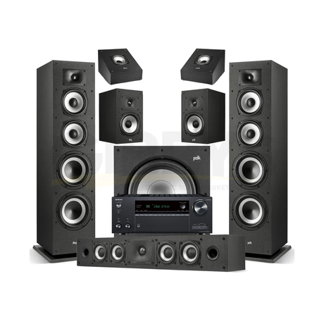 Onkyo TX-NR7100 9.2 Channel THX Certified Network A/V Receiver | Polk Audio Monitor XT70 5.1.2 Home Theater Bundle #1