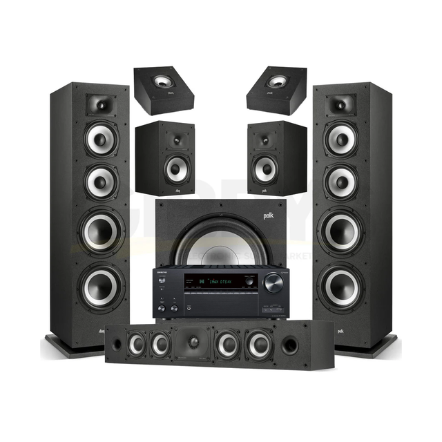 Onkyo TX-NR7100 9.2 Channel THX Certified Network A/V Receiver | Polk Audio Monitor XT70 5.1.2 Home Theater Bundle #1