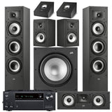 Onkyo TX-NR797 9.2-Ch SMART A/V Receiver | Polk Audio XT60 Floor Standing Speakers - Pair| Monitor XT30 Center Channel | XT15 Bookshelf Speakers | XT90 Height Speaker | XT12 12” Powered Subwoofer - Bundle