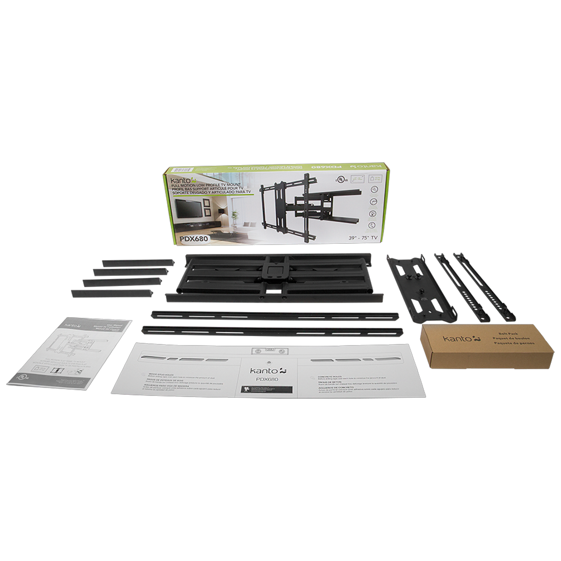 Kanto PDX680 Full Motion TV Wall Mount with 24" Extension