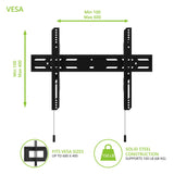 Kanto PF300 Fixed Low-Profile TV Wall Mount for 40"–100" TVs with 150 lb Capacity - Black