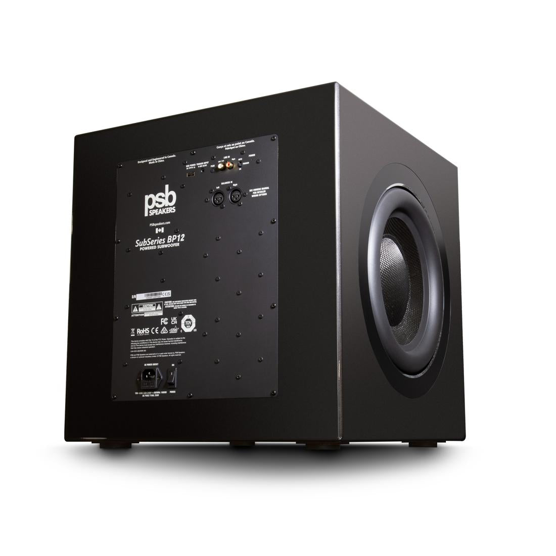 Rear of PSB SubSeries BP12 subwoofer