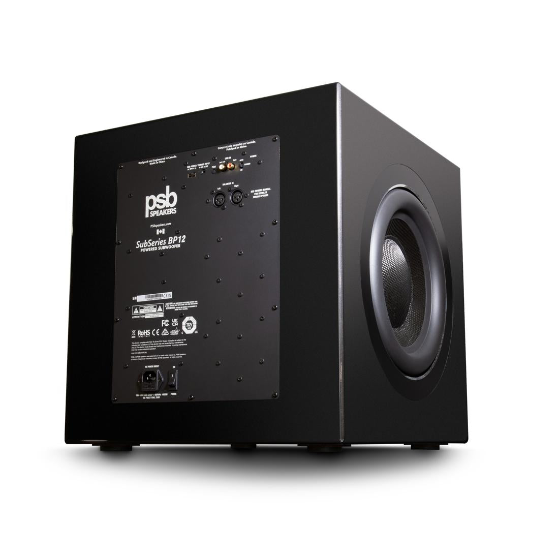 Rear of PSB SubSeries BP12 subwoofer