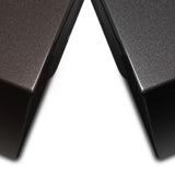 Close-up comparison of finishes on PSB SubSeries BP12 subwoofers