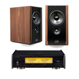 PSB Synchrony B600 Premium Bookshelf Speakers Satin Walnut (Pair) | TEAC AP505B Stereo Power Amplifier - Bundle