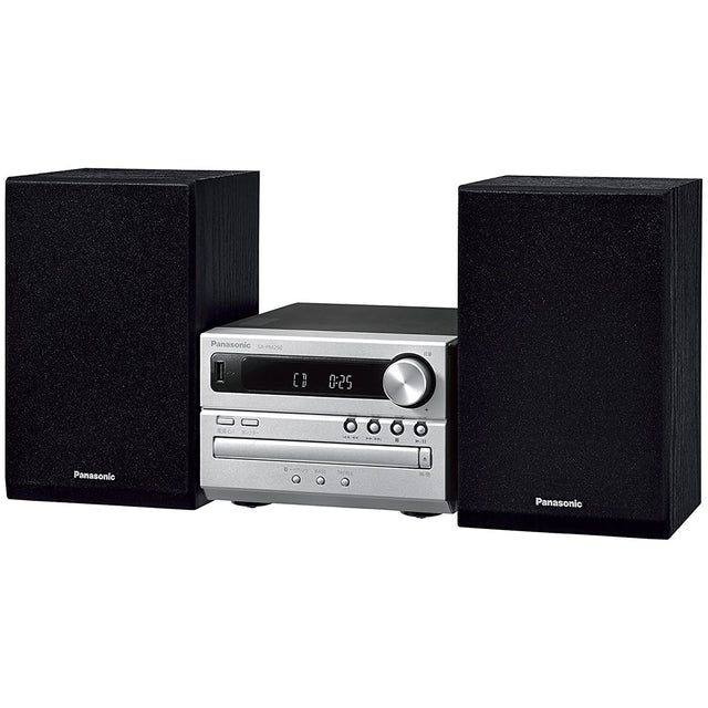 Panasonic SC-PM250 audio system with two black speakers