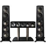 Paradigm Founder 120H Floor Standing Speaker - Pair |  Founder 90C Center Channel Speaker - Gloss Black - Bundle