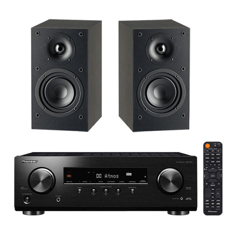 Pioneer VSX-534 5.2-Channel AV Receiver | Paradigm Monitor SE Atom Bookshelf Speakers – Pair