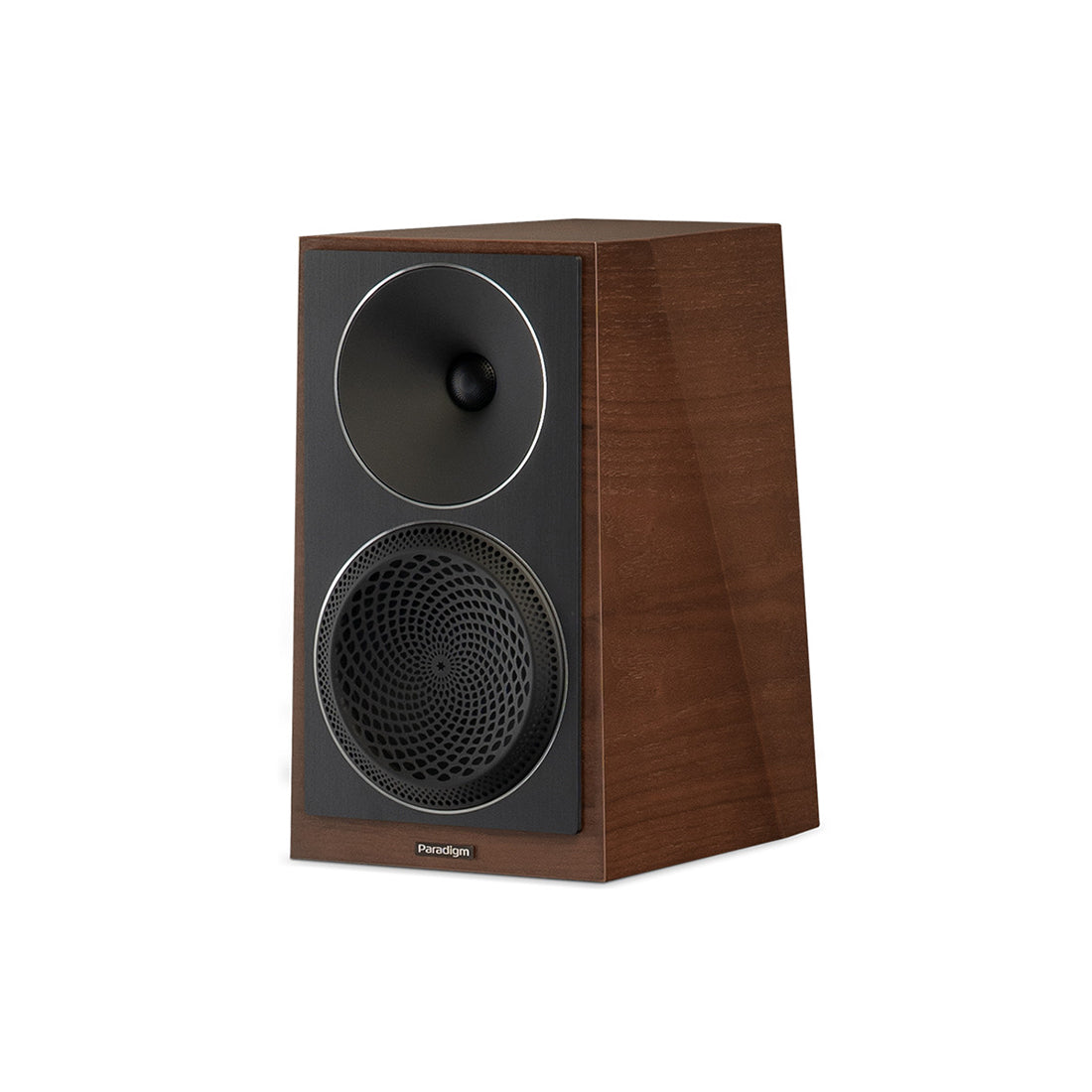 Paradigm Founder 40B Speakers Walnut Front Angled No Grille