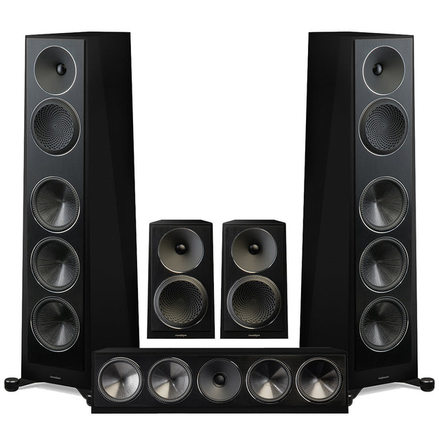 Paradigm Founder 120H Floor Standing Speakers | Founder 90C Center Channel Speaker | Paradigm Founder 40B Bookshelf Speakers - Gloss Black - Bundle