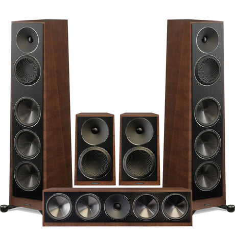 Paradigm Founder 120H Floor Standing Speakers | Founder 90C Center Channel Speaker | Paradigm Founder 40B Bookshelf Speakers - Walnut - Bundle