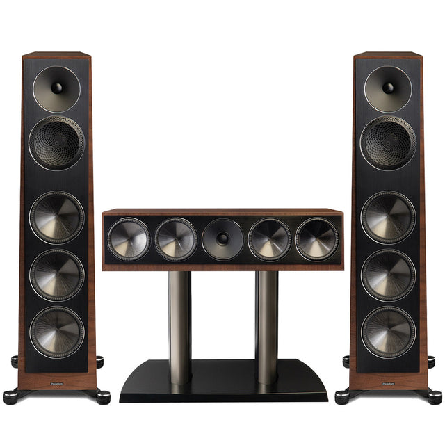 Paradigm Founder 120H Floor Standing Speaker - Pair |  Founder 90C Center Channel Speaker - Walnut - Bundle