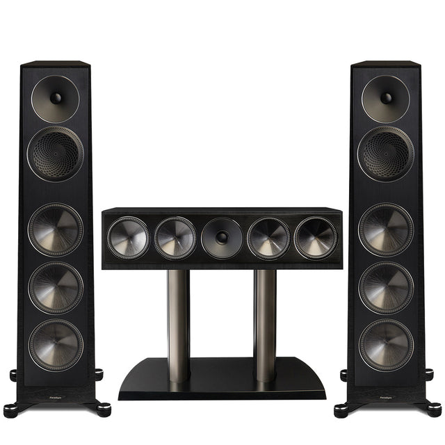 Paradigm Founder 120H Floor Standing Speaker - Pair | Founder 90C Center Channel Speaker - Black Walnut - Bundle