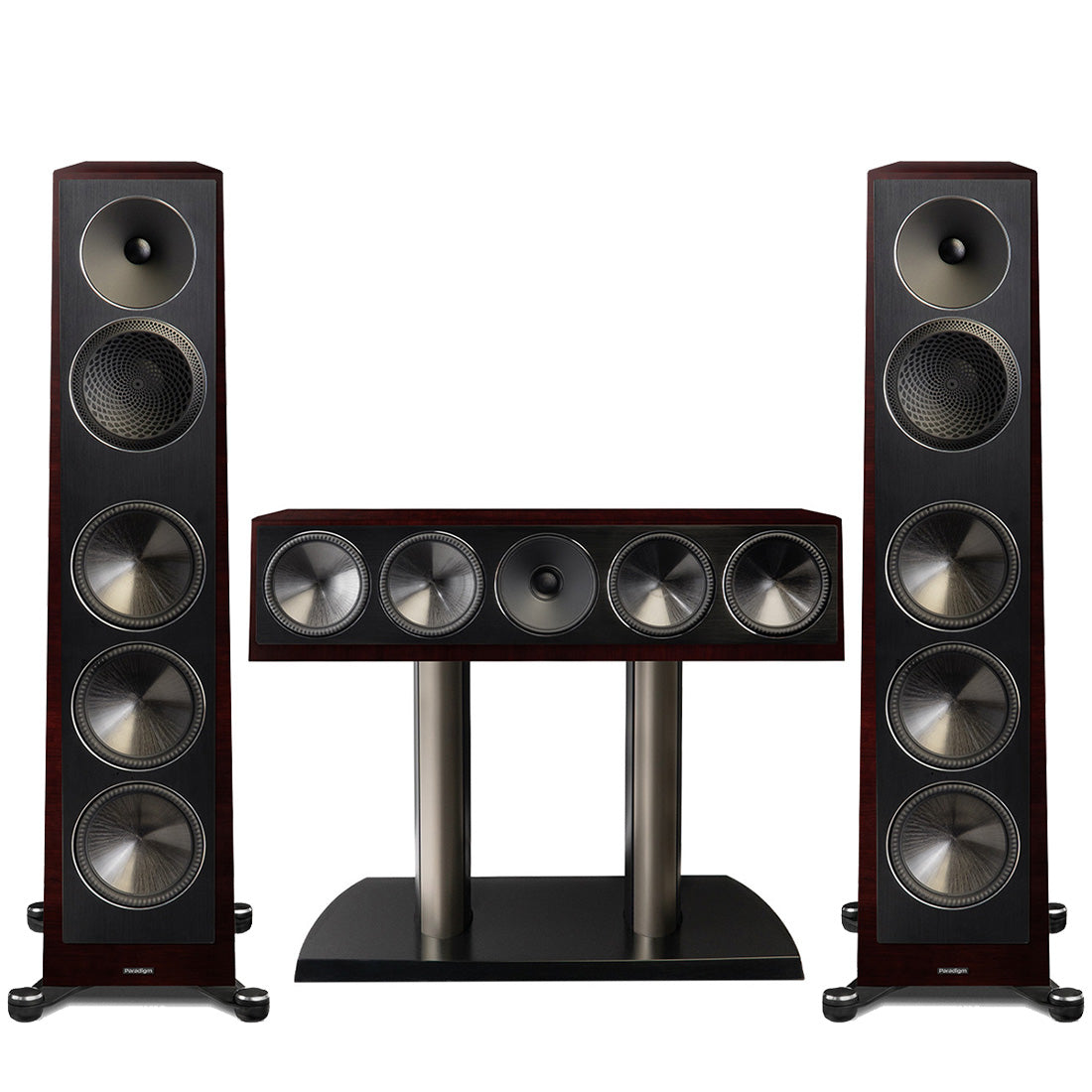 Paradigm Founder 120H Floor Standing Speaker - Pair | Founder 90C Center Channel Speaker -  Midnight Cherry - Bundle