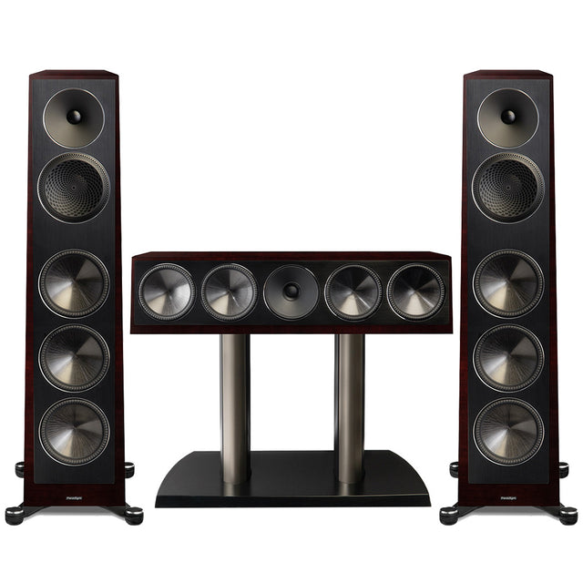 Paradigm Founder 100F Floor Standing Speaker - Pair | Founder 90C Center Channel Speaker - Midnight Cherry - Bundle