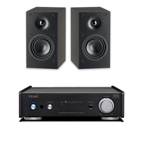 Paradigm MONITOR SE Atom BLK Bookshelf Speakers (Pair) | TEAC AI301DAXB Integrated Amplifier w/ USB DAC - Bundle