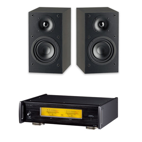 Paradigm MONITOR SE Atom BLK Bookshelf Speakers (Pair) | TEAC AP505B Stereo Power Amplifier - Bundle