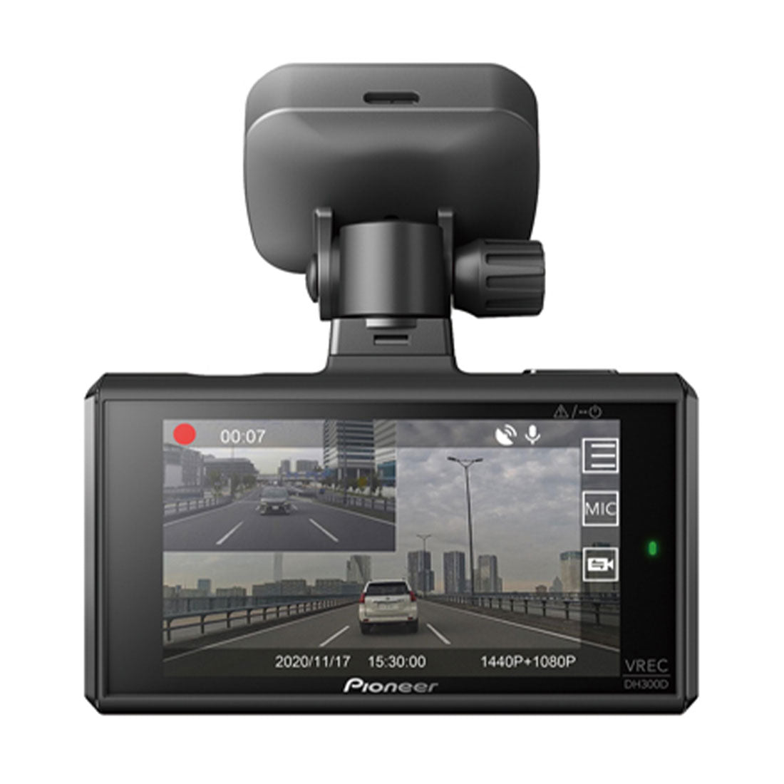 Pioneer VREC-DH300D 2-Channel Dual Recording HD Dash Cam with Rear-View Cam