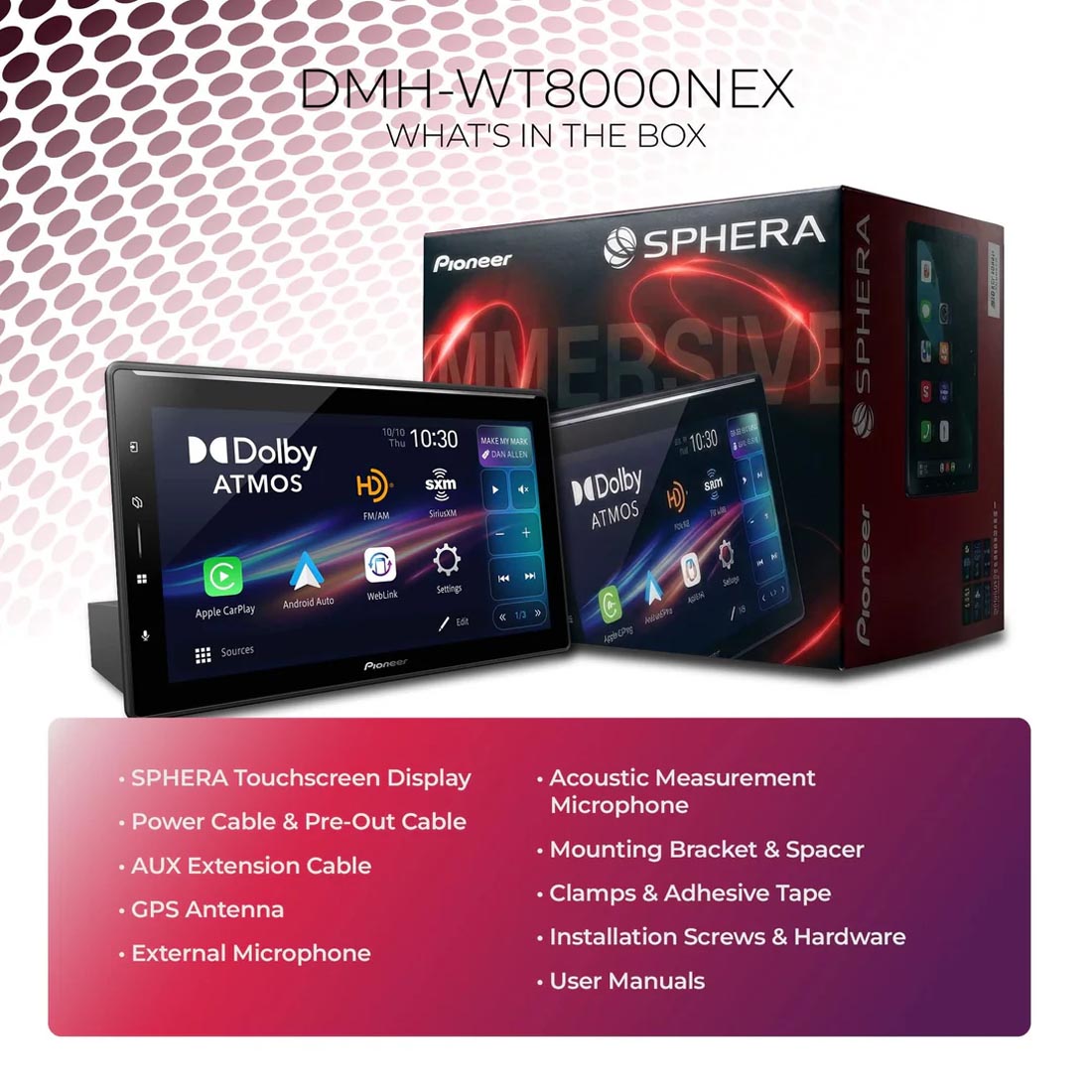 Pioneer SPHERA DMH-WT8000NEX 10.1" Floating Digital Multimedia Receiver