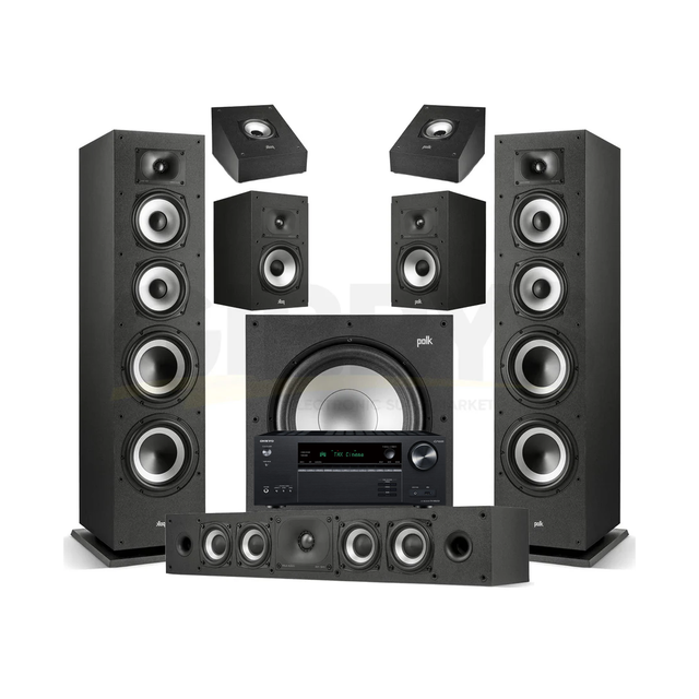 Onkyo TX-NR6100 7.2 Channel THX Certified Network A/V Receiver | Polk Audio Monitor XT70 5.1.2 Home Theater Bundle #1 