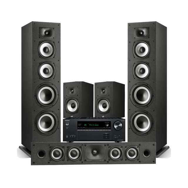 Onkyo TX-NR6100 7.2 Channel THX Certified Network A/V Receiver | Polk Audio XT70 Floor Loudspeakers | XT35 Center Channel Loudspeaker | XT20 Bookshelf Loudspeakers - Bundle