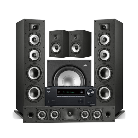 Onkyo TX-NR6100 7.2 Channel THX Certified Network A/V Receiver | Polk Audio Monitor XT70 Floor standing Speakers | Monitor XT35 High Res Loudspeaker |  Monitor XT20 High Res Loudspeaker | Monitor XT12 12” Powered Subwoofer - Bundle