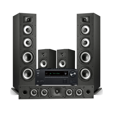 Onkyo TX-NR6100 7.2 Channel THX Certified Network A/V Receiver | Polk Audio XT70 Floor Loudspeakers | XT35 Center Channel Loudspeaker | XT20 Bookshelf Loudspeakers - Bundle