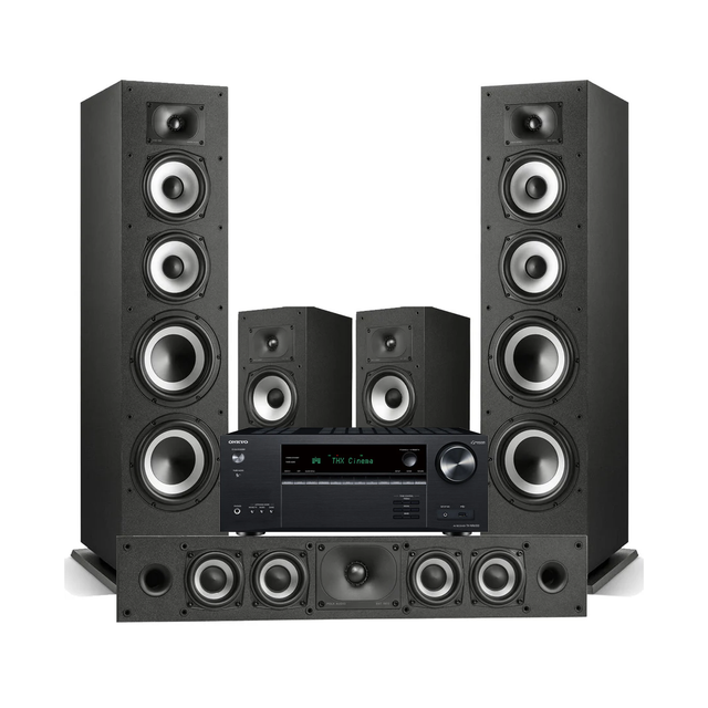 Onkyo TX-NR6100 7.2 Channel THX Certified Network A/V Receiver | Polk Audio XT70 Floor Loudspeakers | XT35 Center Channel Loudspeaker | XT20 Bookshelf Loudspeakers - Bundle