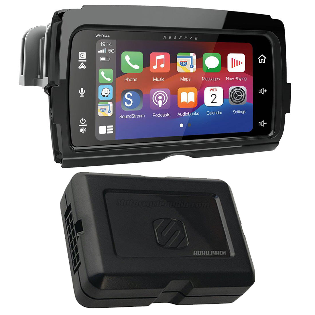 Precision Power WHD14+ Plug-n-Play Head Unit | HDHU.14HCM Module Interface for Handlebar Control Retention - Bundle