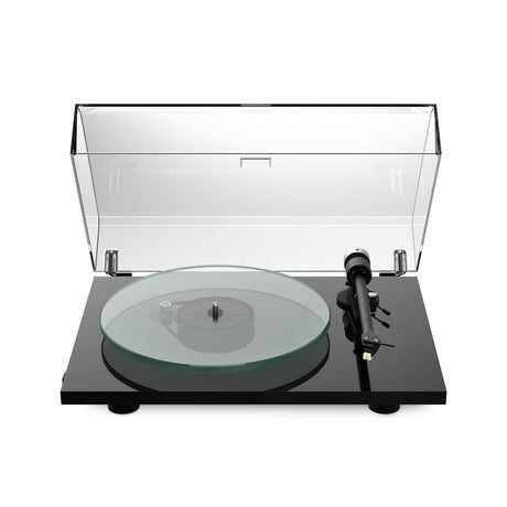 Pro-Ject T2 Super Phono in gloss black finish, with dust cover