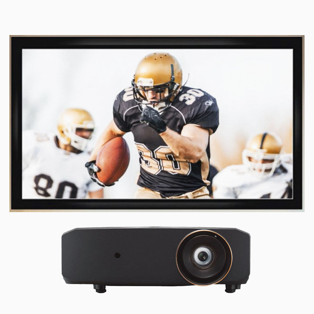 JVC LX-NZ30 4k UHD Laser Projector | LX-120G169 120” Grey 16:9 Fixed Screen - Projector Bundle