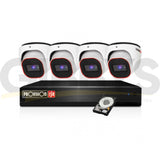 Provision 444MP Turret Camera Security Bundle x 4 – White
