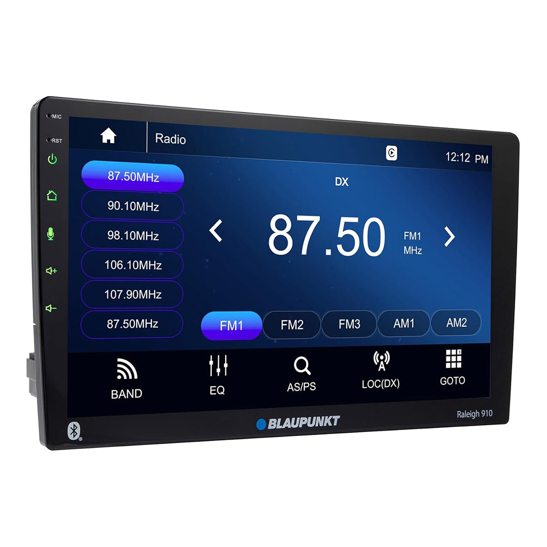 Blaupunkt RALEIGH910 Single Din Floating Mount Receiver 10.1" Screen With BT / Apple CarPlay / Android Auto