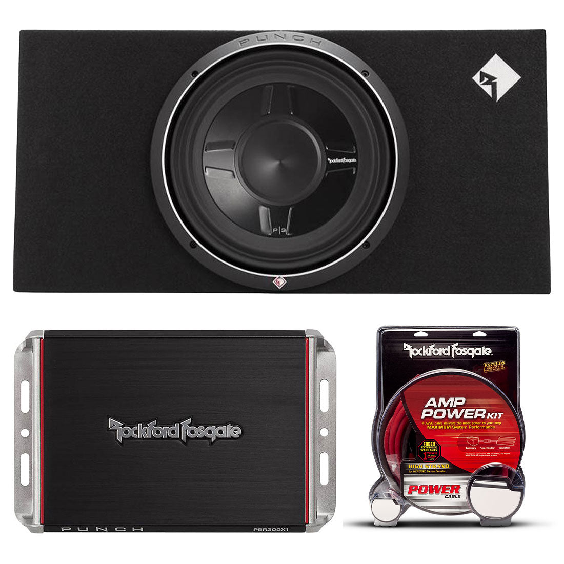 Amp Fosgate P3 12 Rockford Fosgate P3-1X12-BUNDLE 12