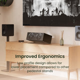 Kanto S12 Low-Profile Center Channel Speaker Stand with 16° Tilt - Black