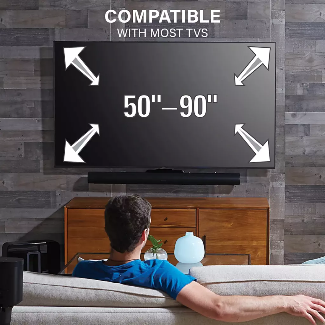 SANUS WSSATM1-B2 Extendable Soundbar TV Mount For Sonos Arc And Arc Ultra - Black