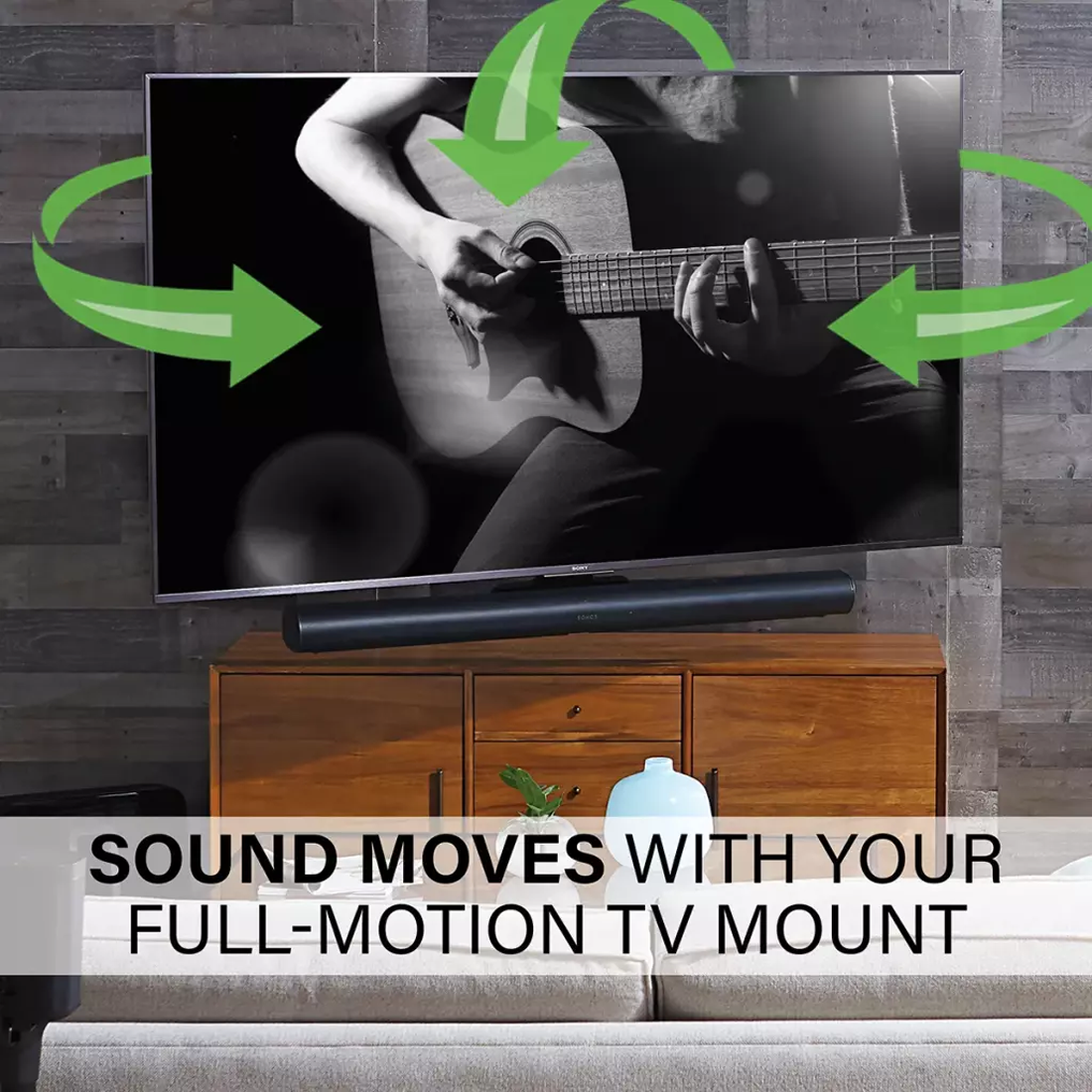 SANUS WSSATM1-B2 Extendable Soundbar TV Mount For Sonos Arc And Arc Ultra - Black