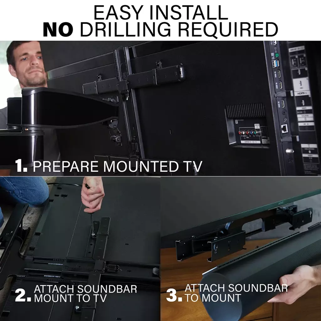 SANUS WSSATM1-B2 Extendable Soundbar TV Mount For Sonos Arc And Arc Ultra - Black