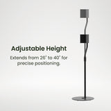 Kanto SLH Universal Height-Adjustable Satellite Speaker Stands with 26"-40" Adjustment - Black - Pair