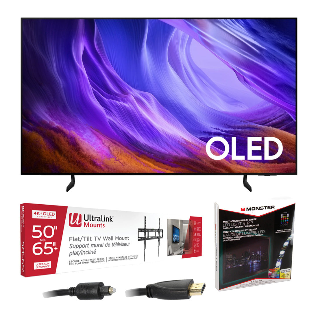 Samsung S85H OLED 4K Vision AI Smart TV - 2026 | Ultralink KIT3LED Home Entertainment Starter Kit - Bundle