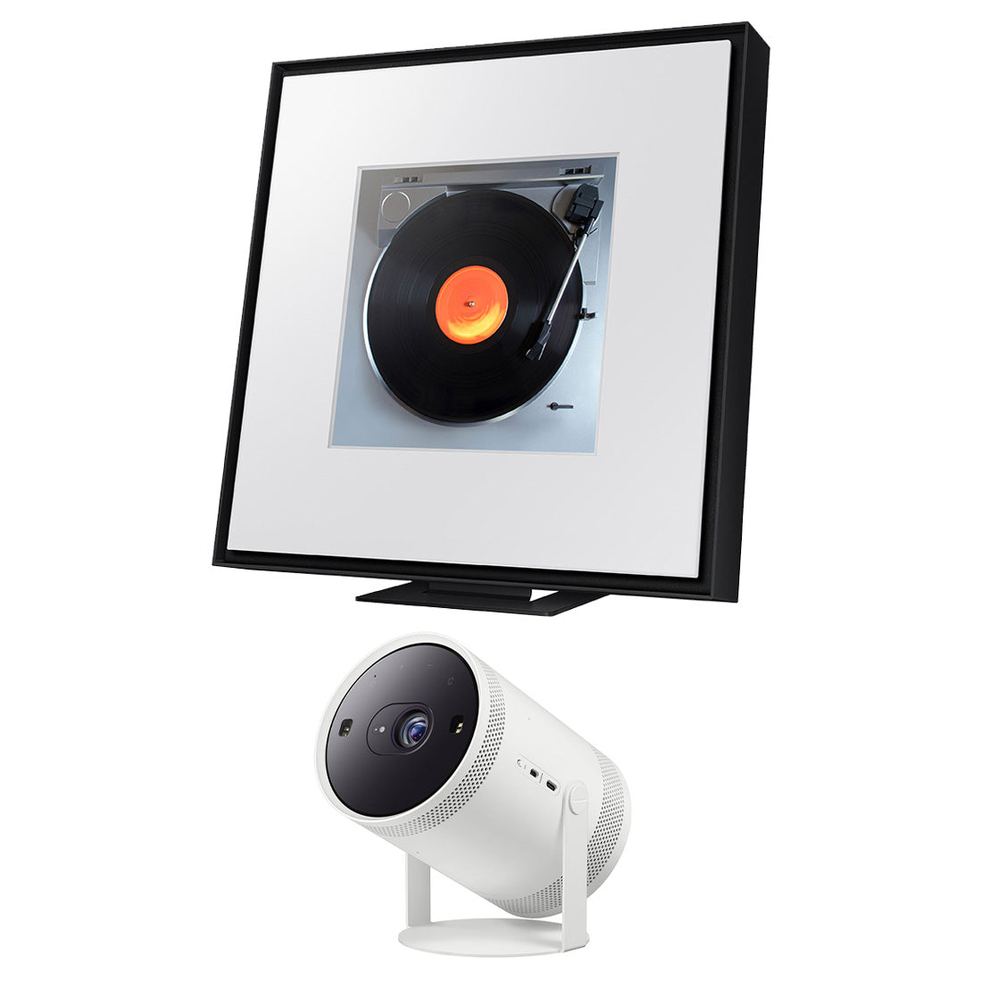 Samsung SP-LFF3CLAXXZC The Freestyle 2nd Gen Compact Portable Projector | HW-LS60D/ZC Music Frame Wireless Speaker - Bundle