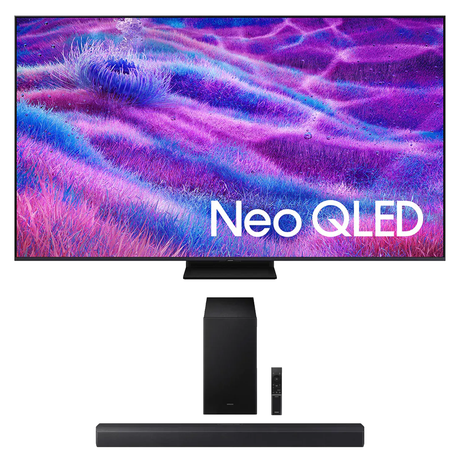 Samsung QN80F 4K UHD HDR Neo QLED Tizen AI Smart TV | HW-B550F/ZC 2.1 Channel Soundbar - 2025 (HWB550F/ZC) - Bundle