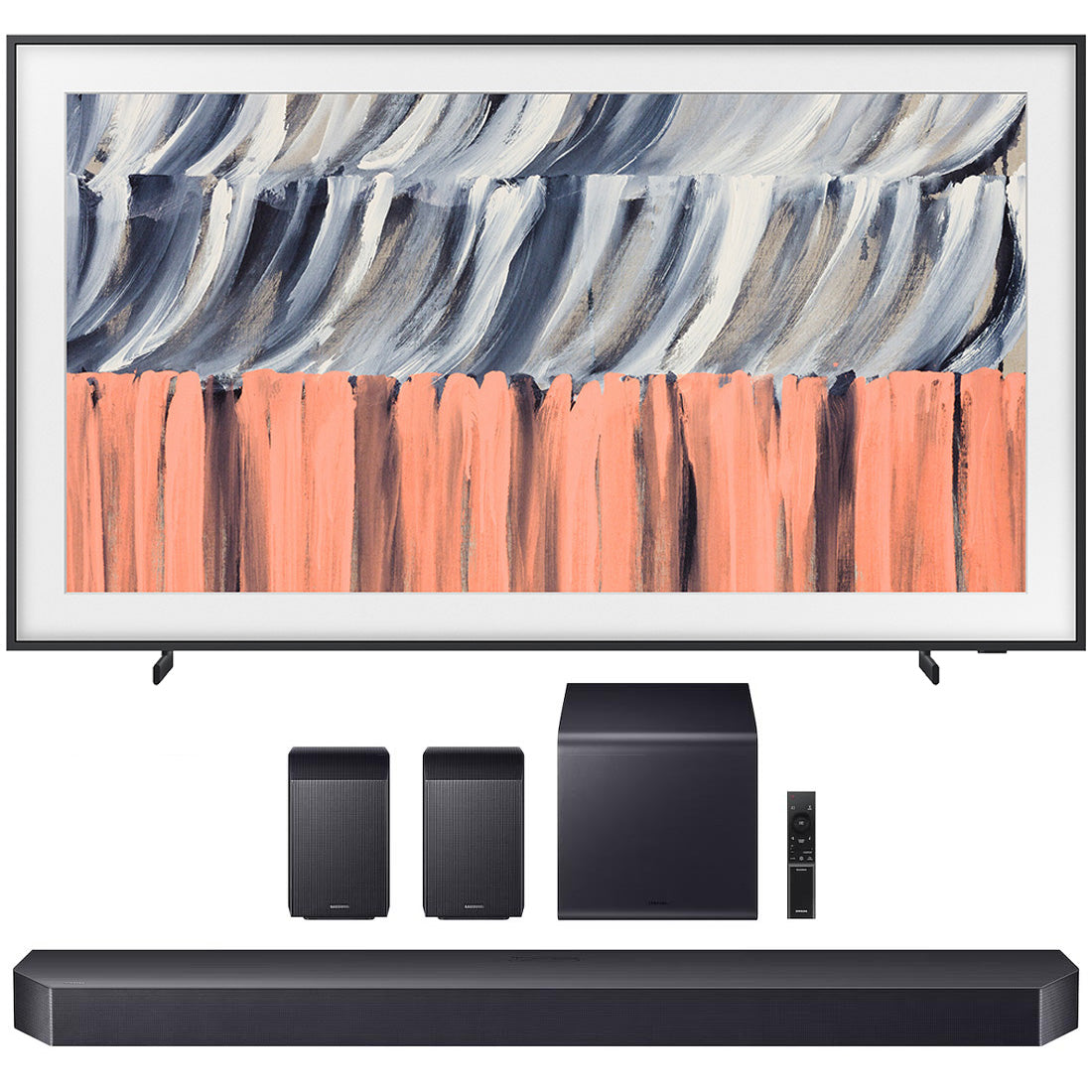 Samsung LS03HE The Frame QLED 4K Smart TV | HW-Q990H/ZC 11.1.4 Channel Soundbar with Subwoofer & Rear Speaker - 2026 Bundle