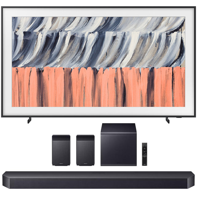 Samsung LS03HE The Frame QLED 4K Smart TV | HW-Q990H/ZC 11.1.4 Channel Soundbar with Subwoofer & Rear Speaker - 2026 Bundle
