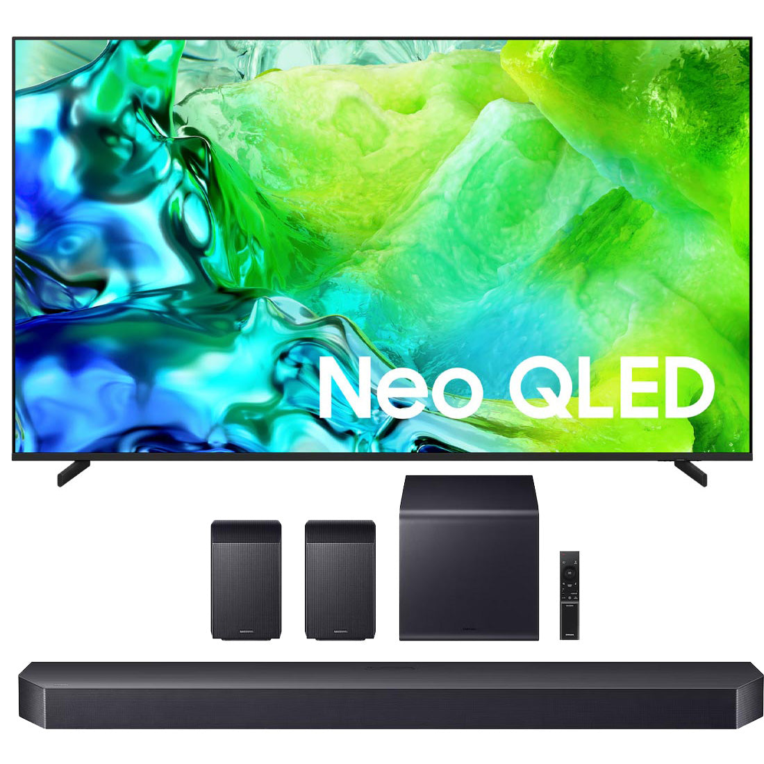 Samsung QN80H Neo QLED 4K Vision AI Smart TV | HW-Q990H/ZC 11.1.4 Channel Soundbar with Subwoofer & Rear Speaker - 2026 Bundle