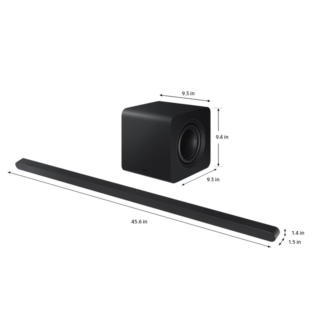 Samsung HW-S800D/ZC 3.1.2 Channel Ultra Slim Sound Bar with Wireless Subwoofer - Titan Black - 2024
