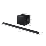 Samsung HW-S800D/ZC 3.1.2 Channel Ultra Slim Sound Bar with Wireless Subwoofer - Titan Black - 2024