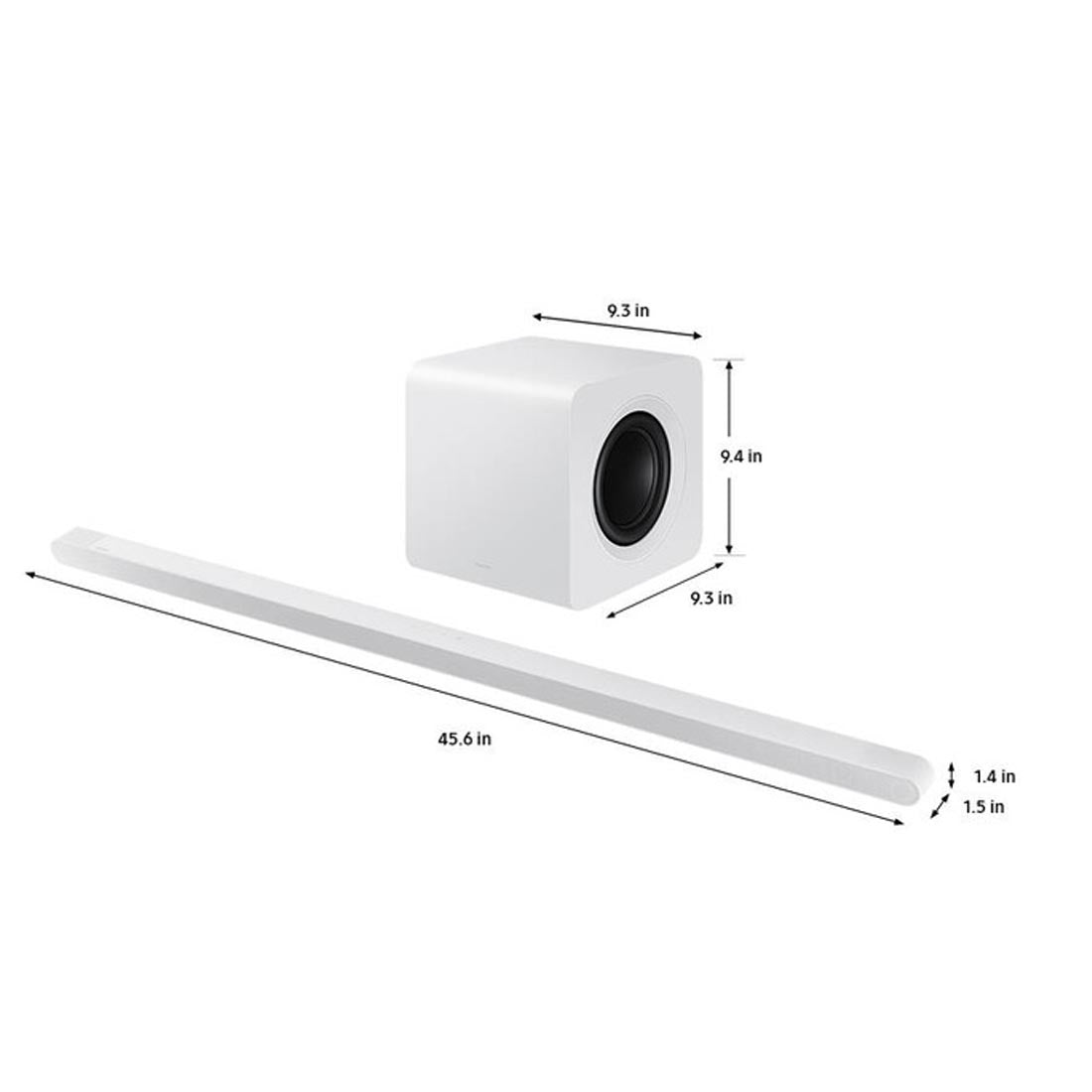 Samsung HW-S801D/ZC 3.1.2 Channel Ultra Slim Sound Bar with Wireless Subwoofer - White - 2024