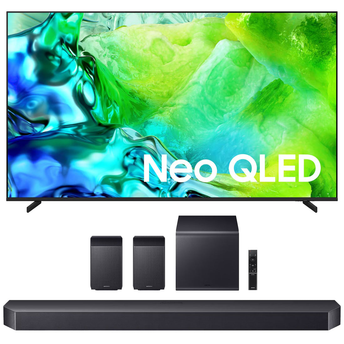 Samsung QN82H Neo QLED 4K Vision AI Smart TV | HW-Q990H/ZC 11.1.4 Channel Soundbar with Subwoofer and Rear Speakers - 2026 Bundle
