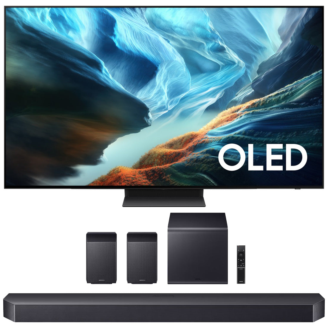 Samsung S90H OLED 4K Smart TV with Vision AI | HW-Q990H/ZC 11.1.4 Channel Soundbar with Subwoofer & Rear Speakers - 2026 Bundle